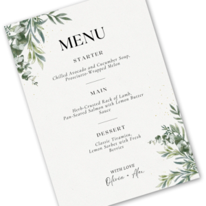 Wedding Menu